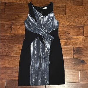 Helmut Lang Black and Gray Mini Dress